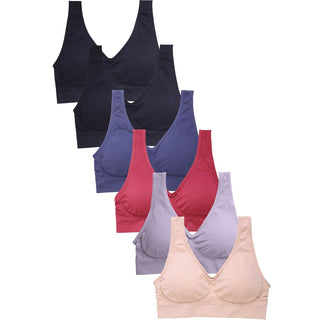 Buy periwinkle Women&#39;s 6 Pack of Seamless Padded Sports Bras