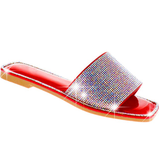 Buy bling-red Women&#39;s Cushion Slip On Slide Sandals