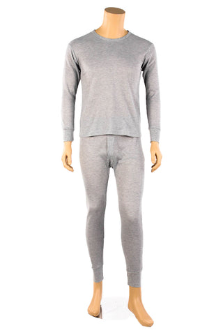 Buy gray Men&#39;s 100% Cotton Long Johns Thermal Underwear Two Piece Set