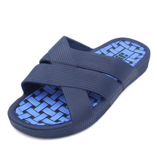 Buy basic-cross-blue Women&#39;s Classic Slip On Indoor / Outdoor Sandals-10-Black