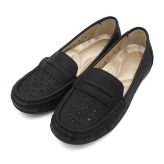 Buy floral-black Women&#39;s Leather Comfort Horsebit Loafers
