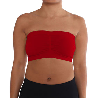 Buy red Women&#39;s Plus Size Padded Strapless Bra Bandeau