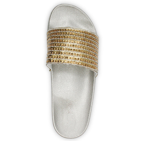 Women's Glitter Rhineston Slide Sandals