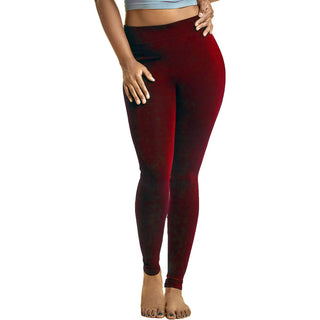 Buy red Womens Plus Size Solid Nylon Full Length Leggings