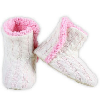 Buy white Yelete Womens Cable Knit Slippers House Booties Socks Soft Sherpa Lining Rubber Soles