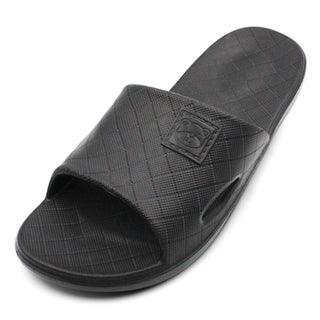 Buy vent-black SLM Men&#39;s Soft Rubber Cushion Slip On Casual Bathroom and House Slide Sandals