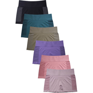 Buy ravenna 6 Pack of Women&#39;s Seamless Stretch Boy Shorts Panties