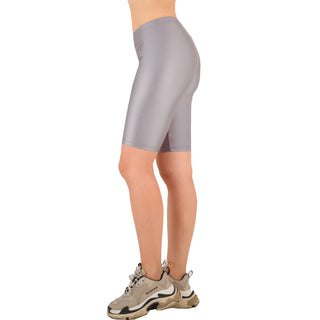 Buy mist-gray LAVRA Women&#39;s Mid Rise Biker Bike Shorts Nylon Legging Fashion Pants Halloween