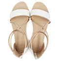 LAVRA Women's Flat Open Toe Cross Strap Sandals with Back Zipper