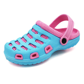 Buy port-blue-pink Girls Two Tone Ventilated  Clogs