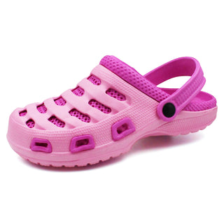 Buy port-pink-fuchsia Girls Two Tone Ventilated  Clogs