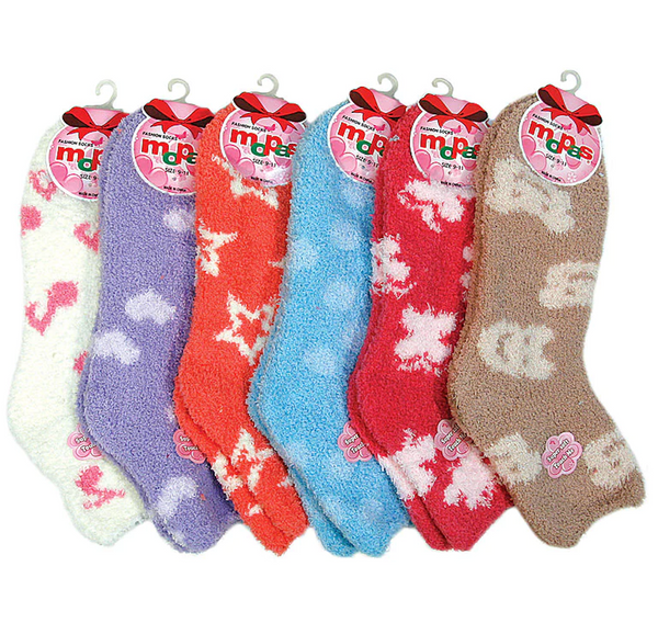 LAVRA 6 Pairs Women's Cozy Slipper Socks Fuzzy Sock Multi Color