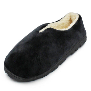 Buy black LAVRA Womens Bedroom House Shoes Faux Fur Lined Slippers