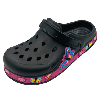 Buy black Girls Two Tone Ventilated  Clogs
