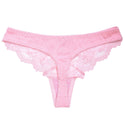6 Pack of Women's Lace Detail Stretch Cotton Thong Panties