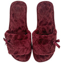 Lavra Women's Plush Open Toe Slippers | Velvet Velour House Shoes for Ladies