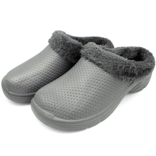 Buy gray Ventana Men&#39;s Fur Lined Clogs | Lining Slippers For men Indoor Outdoor &amp; Cozy Nursing Shoes | Warm Comfortable Garden Slip On Faux Fur Slippers