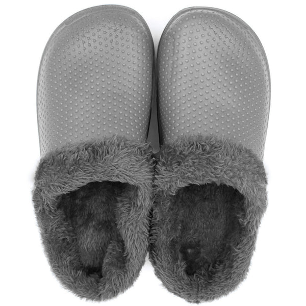 Ventana Men's Fur Lined Clogs | Lining Slippers For men Indoor Outdoor & Cozy Nursing Shoes | Warm Comfortable Garden Slip On Faux Fur Slippers