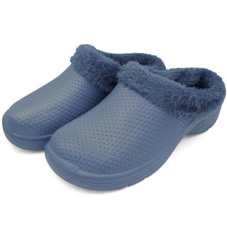 Buy navy Ventana Men&#39;s Fur Lined Clogs | Lining Slippers For men Indoor Outdoor &amp; Cozy Nursing Shoes | Warm Comfortable Garden Slip On Faux Fur Slippers