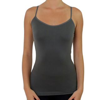 Buy gray Women&#39;s Seamless Stretch Camisole Cami Tank Top
