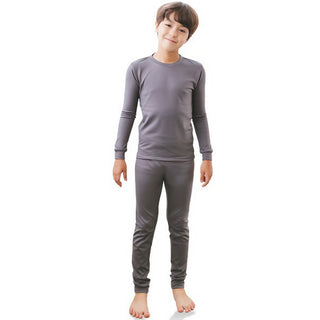 Buy charcoal Boy&#39;s 100% Cotton Thermal Underwear Two Piece Set