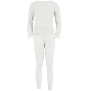 Buy white Girl&#39;s 100% Cotton Thermal Underwear Two Piece Set