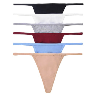 Buy zinnia 6 Pack of Women&#39;s Lace Detail Stretch Cotton Thong Panties