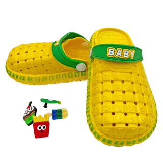 Buy baby-yellow Girls Two Tone Ventilated  Clogs