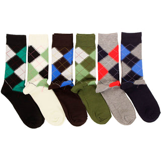 Buy argyle-muted Men&#39;s 6 Pack of Colorful Fashion Dress Socks