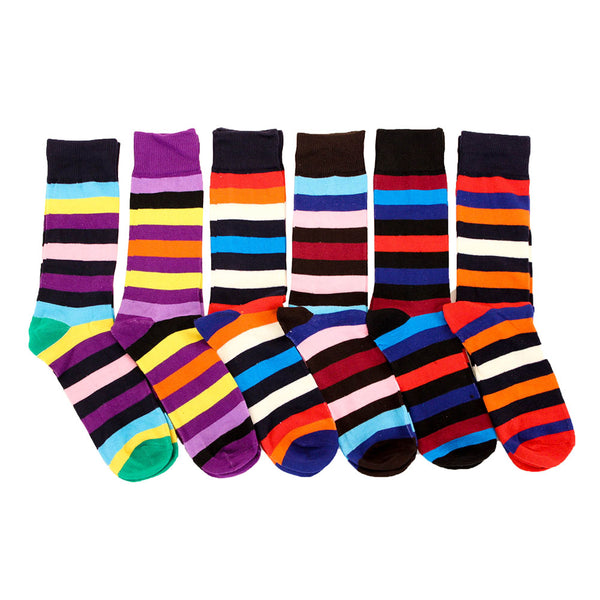 Men's 6 Pack of Colorful Fashion Dress Socks
