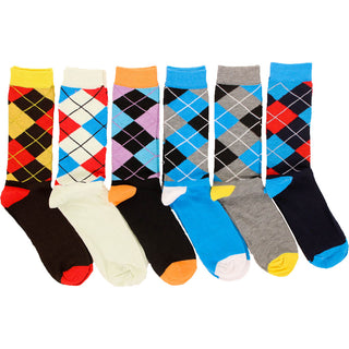 Buy argyle-bright Men&#39;s 6 Pack of Colorful Fashion Dress Socks