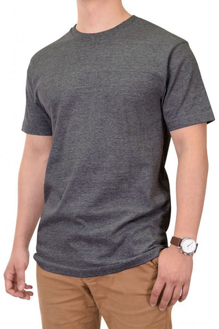 Buy charcoal Men&#39;s 100% Cotton Crew Neck Short Sleeve Blank Tee T-Shirt