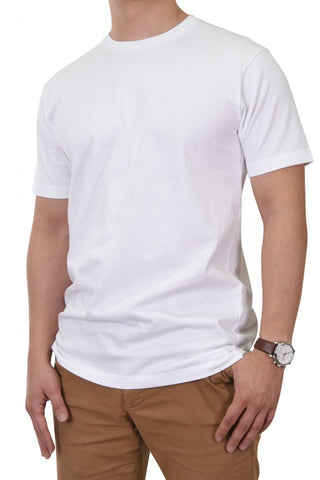 Buy white Men&#39;s 100% Cotton Crew Neck Short Sleeve Blank Tee T-Shirt