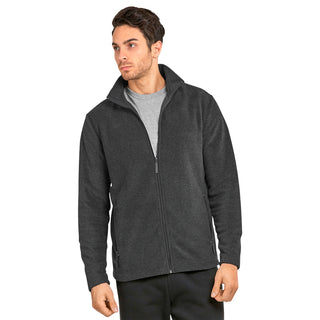 Buy charcoal Men&#39;s Polar Fleece Zip Up Long Sleeve Jacket