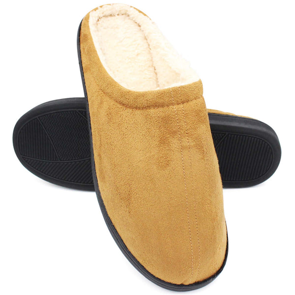 Men's Suede Fleece Lined House Shoe Slippers