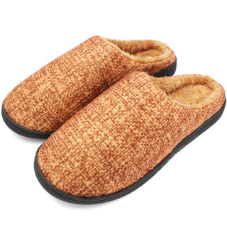 Buy marled-tan Men&#39;s Thick Ribbed Scuff Slippers