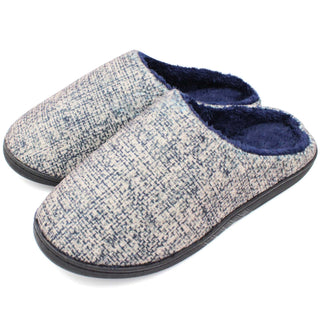 Buy marled-grey Men&#39;s Thick Ribbed Scuff Slippers