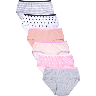 Buy polka-dots LAVRA Girls Cotton Bikini Underwear 6 Pack Panties for Big Kids
