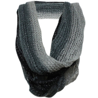 Buy black-gray LAVRA Women&#39;s Infinity Scarf Winter Warm Knitted Loop Scarf