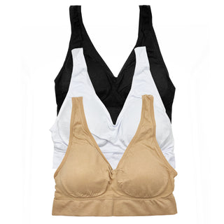 Buy beige-whie-black Women&#39;s 6 Pack of Seamless Padded Sports Bras