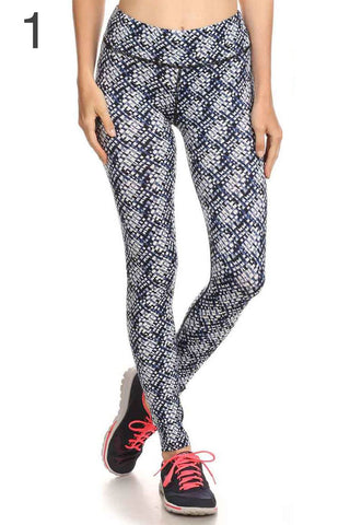 Buy geometric Women&#39;s Plus Size Printed Stretch Pants Active Leggings