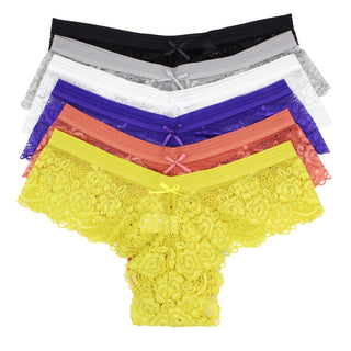 Buy samira 6 packs of women&#39;s lace thong and boyshorts panties