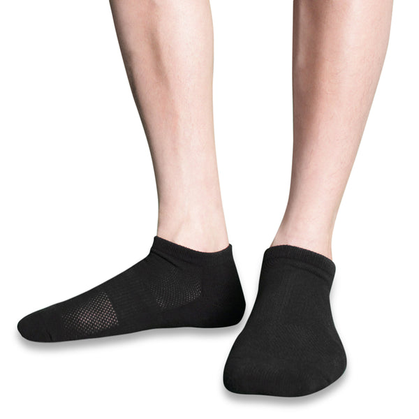 SLM Men's 3 Pair Low Cut Cotton Athletic Cushioned Ankle Socks