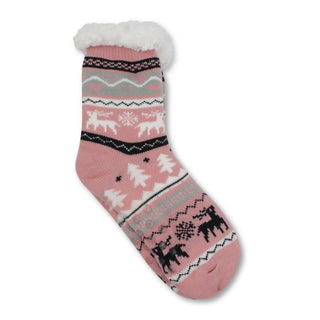 Buy pink-wonderland Women&#39;s Pair of Plush Fur Fleece Holiday Socks