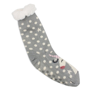 Buy dot-gray Women&#39;s Pair of Plush Fur Fleece Holiday Socks