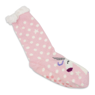 Buy dot-pink Women&#39;s Pair of Plush Fur Fleece Holiday Socks