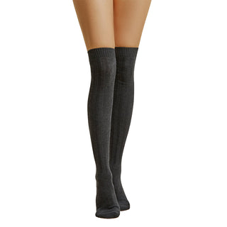 Buy gray Women&#39;s Over The Knee Cable Knit Socks