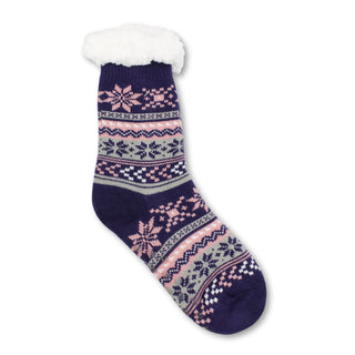Buy purple-ice-fall Women&#39;s Pair of Plush Fur Fleece Holiday Socks