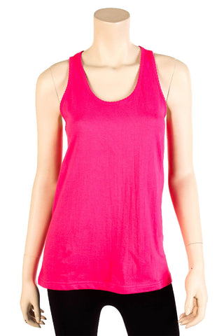 Buy fuchsia-pink Women&#39;s Loose Fit Scalloped Tank Top