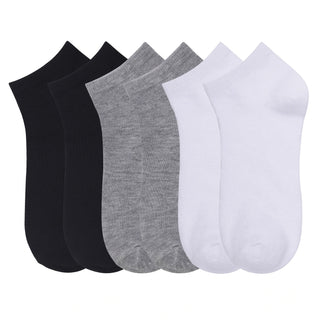 Buy gray-white-black Women&#39;s 6 Pairs of Low Cut Ankle Socks